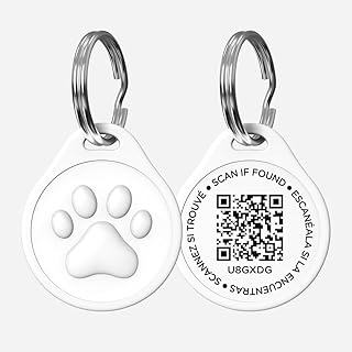 Durable QR Code Pet Dog ID Tag – Anti-Loss & Editable Pet Information (White)