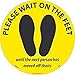 NMC WFS87GRSP One Way Arrow, Adhesive Floor Sign, 8 in Dia, Green, Walk-On Material