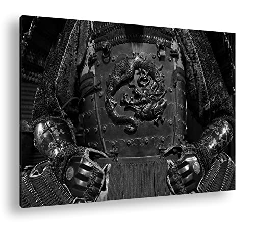 Armure de samouraï deyoli tableau noir et blanc pour une décoration de salon zen et moderne