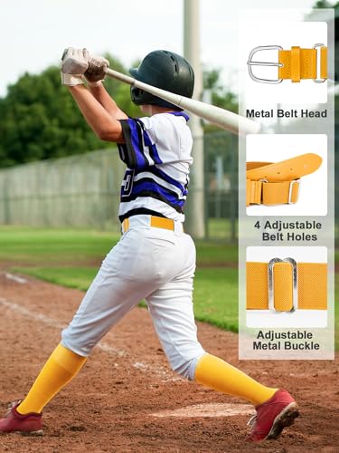 2 Pair Softball Socks and 1 Baseball Belts Combo Adjustable Elastic Belt Athletic Sock Moisture-Wicking for Boy Gril3