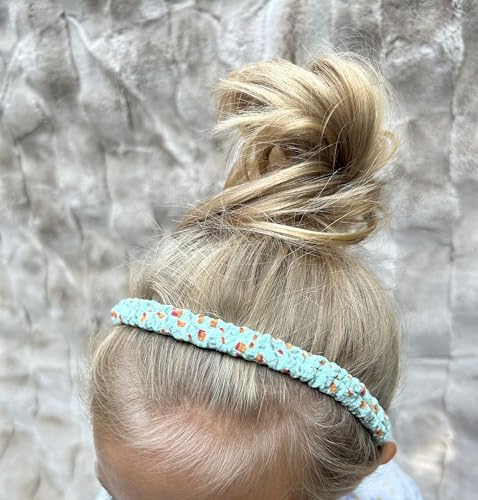 Floral Print and Braided Elastic Headbands, White and Pink, Stretchy Hair Accessories, 3 Pack2