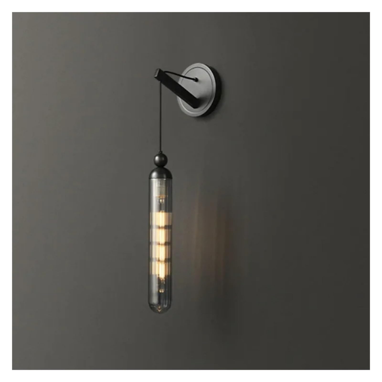 CWCQGH Copper Wall Lamp Clear Glass Bedroom Foyer Sconce Gold Black Metal Bedside Lighting Fixtures,Black-Warm White