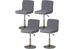 Washable Square Swivel Bar Stool Covers with Backs
