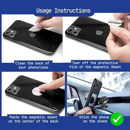Image of Regor Magnetic Mobile Holder for Dashboard| Round Car Mount Stand with Strong Magnetic | 360 Adjustable Magnetic Cell Phone Holder | Compatible with All Smartphones iPhone Android - Black