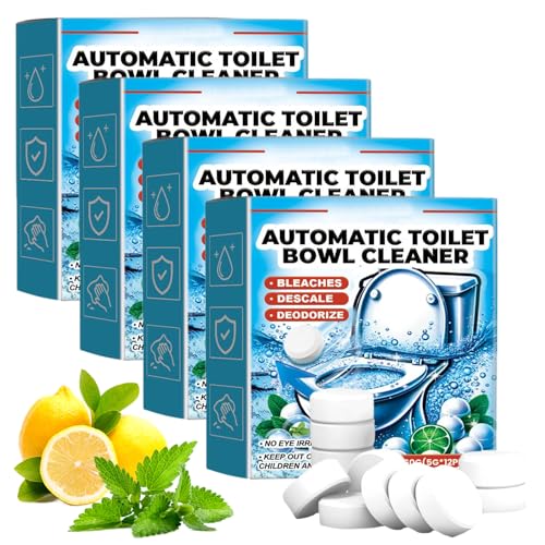 48 Comprimidos Pastillas Cisterna Wc Desincrustante Wc Inodoro Toilet Cleaner Apto para Refrescar Limpiar Desodorizar y Eliminar La Suciedad de Inodoros y Urinarios