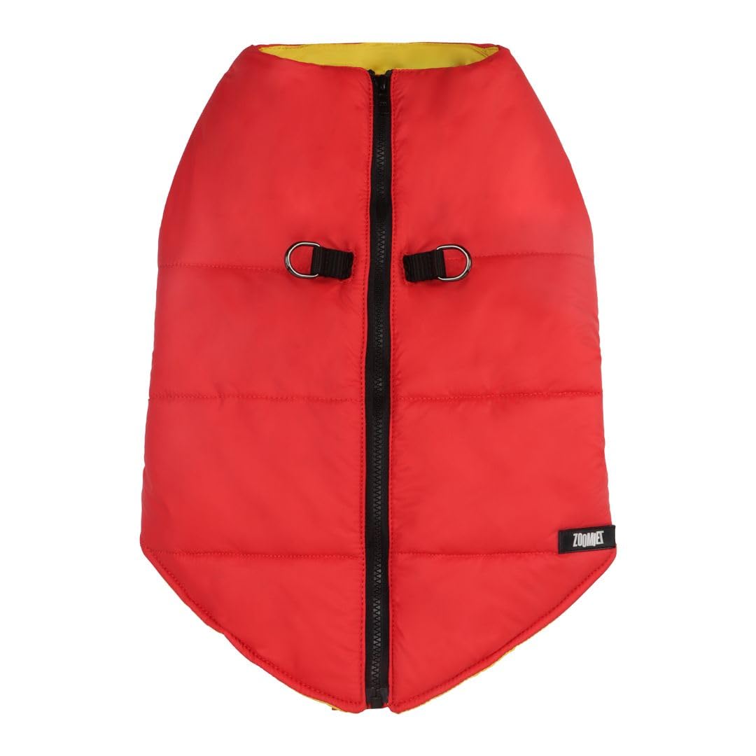 Zoomiez Ultimate Winter Dog Jacket with Built in Harness & Leash Attachment, Windproof & Water Resistant for Small, Medium, Large Dogs - Red/Yellow (XXL) (B0CPSYGCMQ) Amazon Price History, Amazon Price Tracker