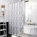 Uforme 36 Inch by 72 Inch Environmentally PEVA Shower Curtain Mildew Resistant and Waterproof PVC-Free Bath Liner with Curtain Rings for Bath, Washable, Silver Grey