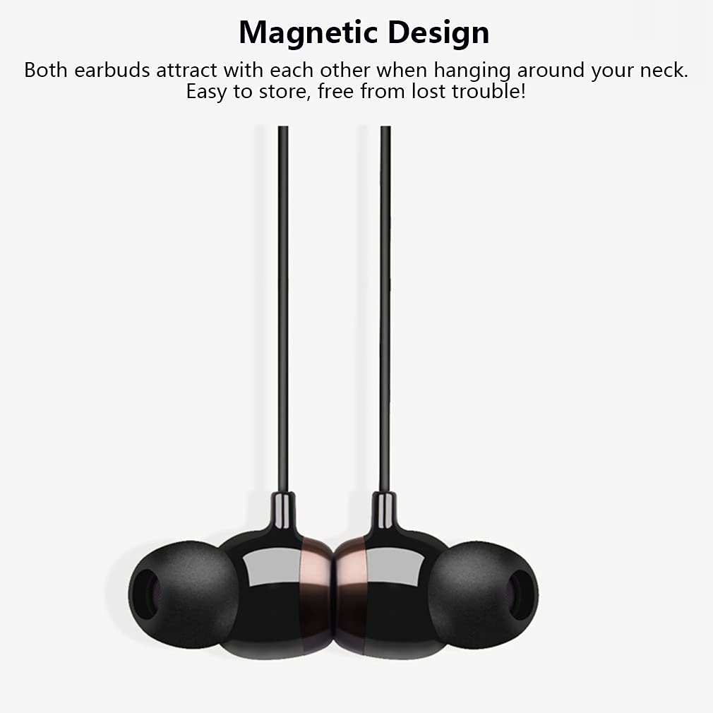 Magnetyczne douszne bezprzewodowe słuchawki Bluetooth, IPX7 wodoodporne bezprzewodowe słuchawki sportowe, miękka opaska na szyję, lekkie słuchawki z redukcją szumów stereo do biegania wędrówek fitnessu czarne