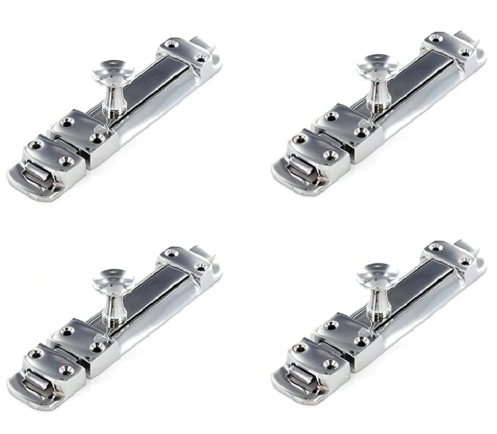 Golden Grace Security Slide Door Bolt in Polished Chrome Finish - Pack of 4-150mm 6"