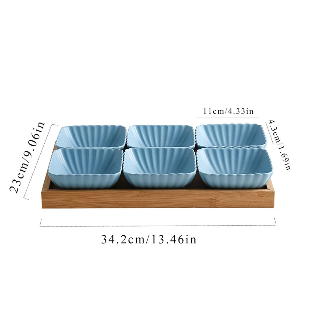 Ciotoline da Snack 6 compartimento diviso in ceramica salsa in ceramica piatto imastidire ciotole dessert dessert piccolo piatto antipasto piatti for salsa di soia aceto di aceto di sushi kethup bbq s