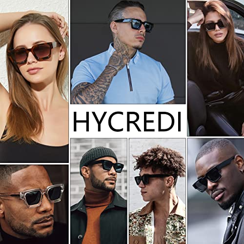Retro 90s Thick Rectangle Sunglasses for Men and Women with UV400 Protection