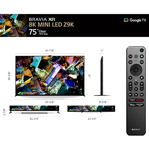 Image of Sony 75 Inch 8K Ultra HD TV Z9K Series: BRAVIA XR 8K Mini LED Smart Google TV with Dolby Vision HDR and Exclusive Features for The Playstation 5 XR75Z9K- Model,Black