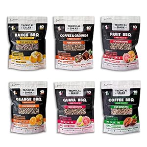 Tropical Spark – Wood Pellets, Aromatic Smoker Pellets, Wood Pellets for Smoker, Assorted Costa Rican BBQ Pellets, Grill Pellets for Smoking, Grilling, Baking, Roasting, & Braising, 6 Pack