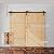 SKYSEN 48in x 84in Double Sliding Barn Doors with 9FT Single Track Bypass Barn Door Hardware Kit, Unfinished Spruce Wood, Save Spacing, Easy to Install, Maximum Fit 85in Openning.(48-84-9FT-DGJ)