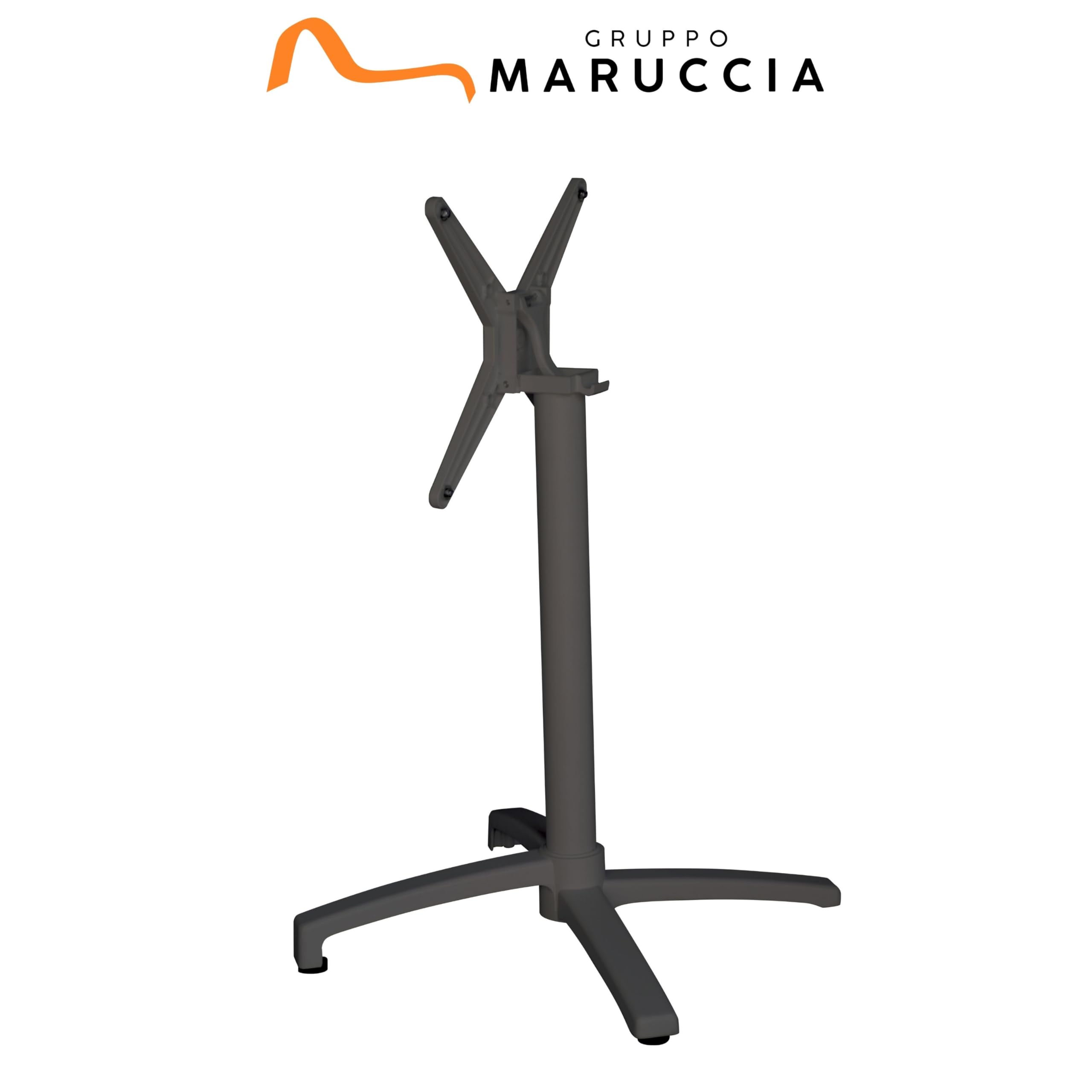 Gruppo Maruccia - Base per Tavolo in Alluminio - Piede Centrale a Razze - Sistema Salvaspazio con Ribaltamento Piano - Per Allestire Bar, Ristoranti, Pizzerie (Antracite)