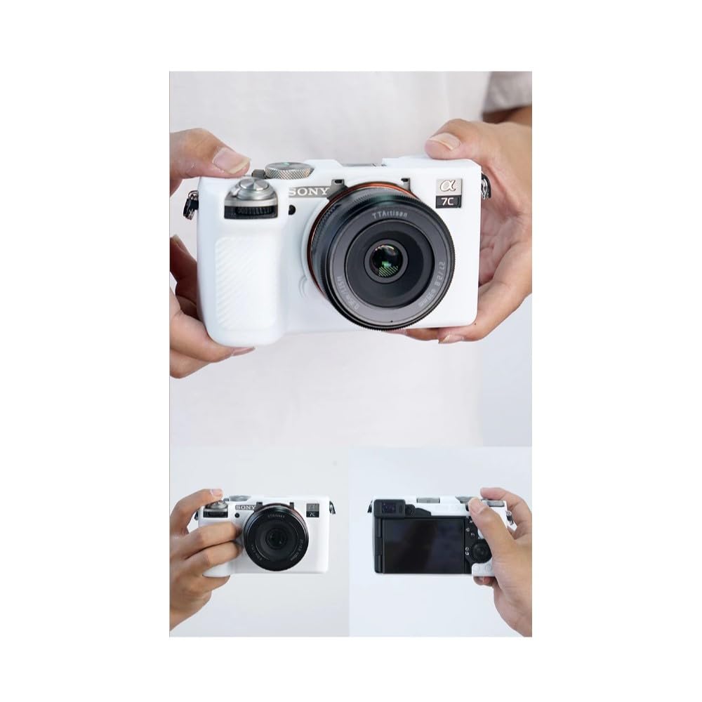 Miękki silikonowy futerał na aparat biały gumowy pancerz skórka osłona korpusu ochraniacz do aparatu Sony Alpha a7CR