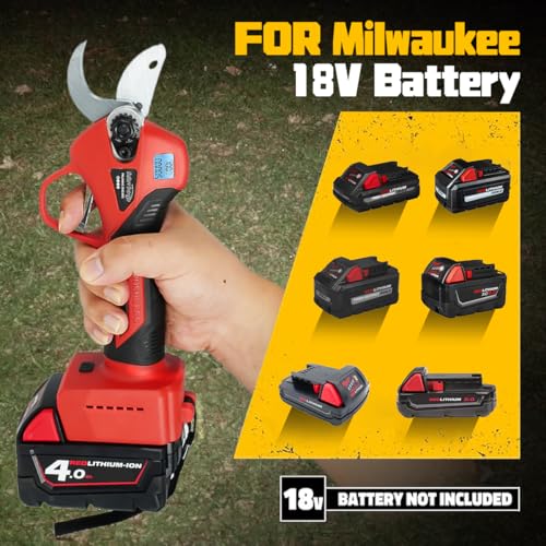 Electric Pruning Shears for Milwaukee 18V Battery, Brushless Portable Cordless Pruning Shears with 1.2'' Cutting Diameter Cordless Garden Pruner for Tree Branch, Replacement Blade Set (Tool Only) - Image 3