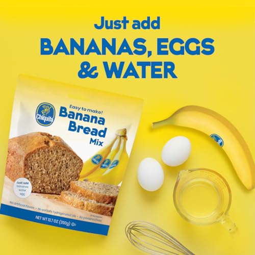 Image of Chiquita Banana Bread and Muffin Mix - Moist, Easy-to-Make, No Preservatives - Just Add Bananas, Egg and Water - 13.7 Oz (Pack of 8)