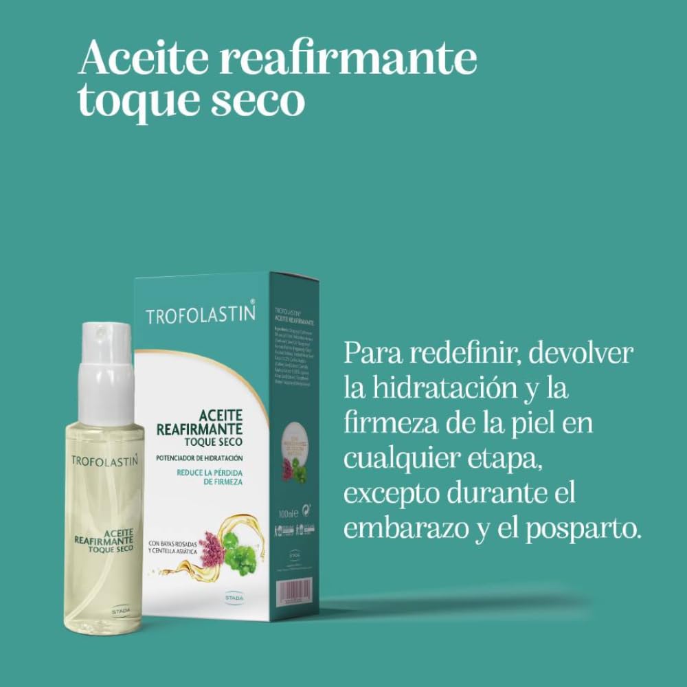 Trofolastin – Pack crema antiestrías 200ml + Aceite reafirmante 100 ml – Previene y reduce la formación de estrías Centella asiática – Embarazo, adolescentes y deportistas