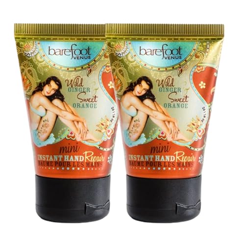 Barefoot Venus Wild Ginger & Sweet Orange Mini Hand Repair Cream 1 Ounce (2 Pack)