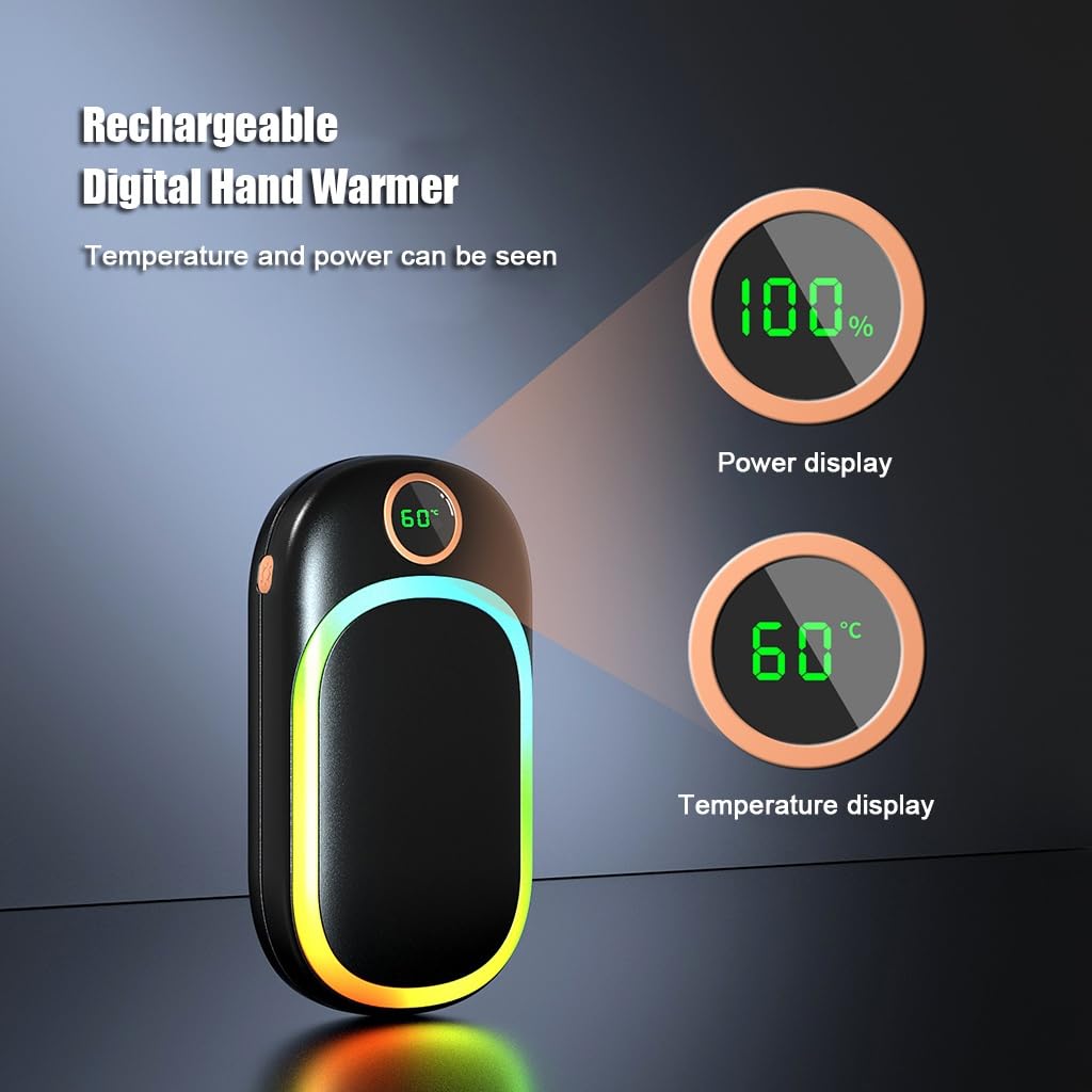 Scaldabagni elettrici ricaricabili - 10000mAh riutilizzabile Pocket Warmer, riscaldatore portatile all'aperto per campeggio, caccia, golf