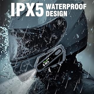 Motorcycle Helmet Bluetooth Headset, C6 Helmet Speakers with 2 Type Mics, Intercom/Hands-Free Call/Music/Waterproof/Noise Cancellation/Wake Up Siri, Suitable for Motorcycles, Skiing, and Cycling