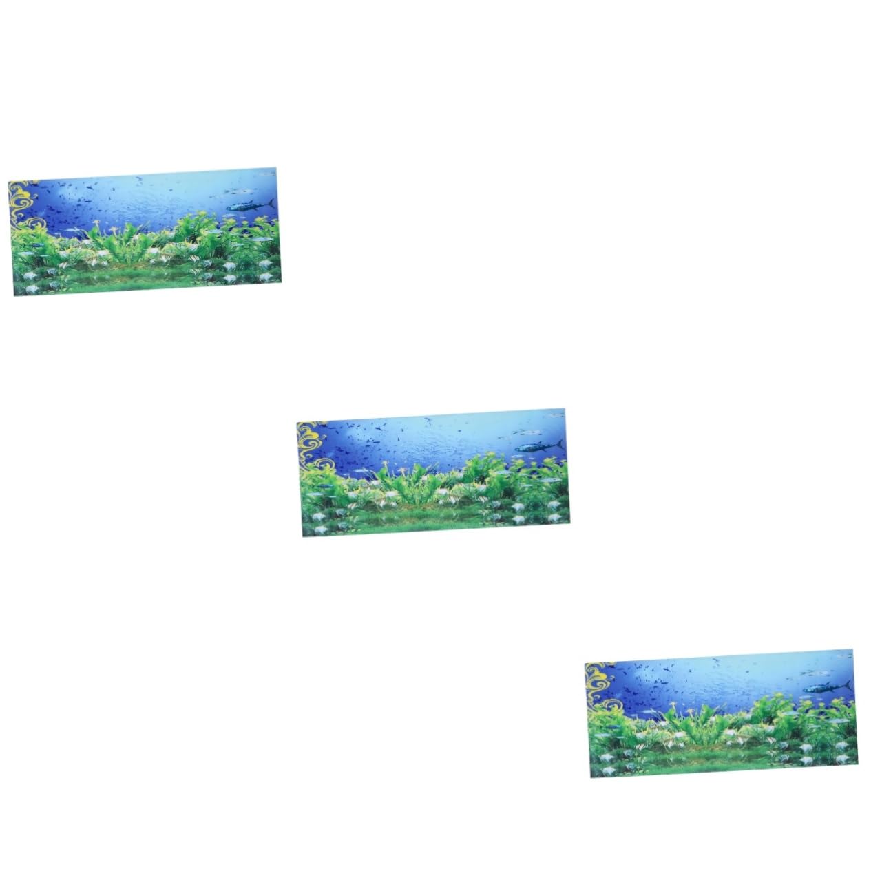3 Piezas etiqueta engomada del fondo del tanque de peces 3d imagen de fondo bajo el agua decoración pegatinas etiqueta del acuario cartel de pecera espesar Decorar fotografía