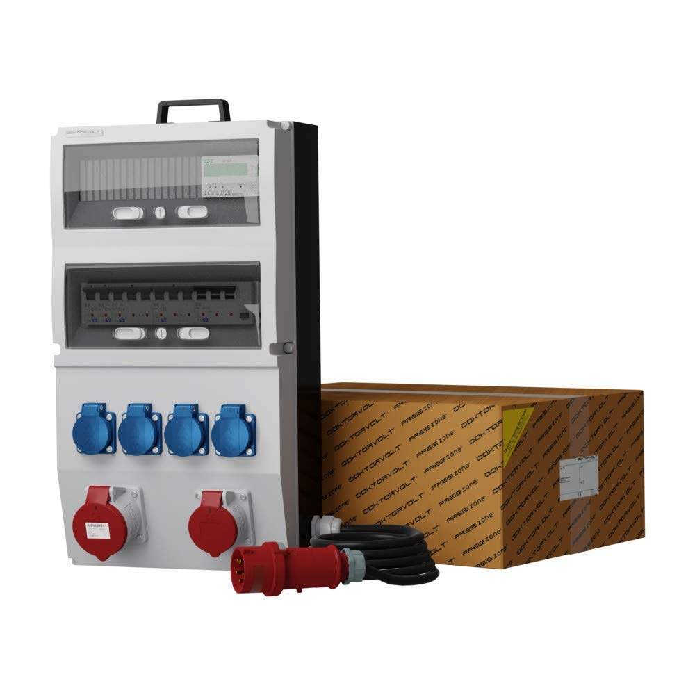 Distributore di corrente mobile eXT-S/FI SKH 32A 16A 4x230V Mennekes, distributore di corrente da cantiere