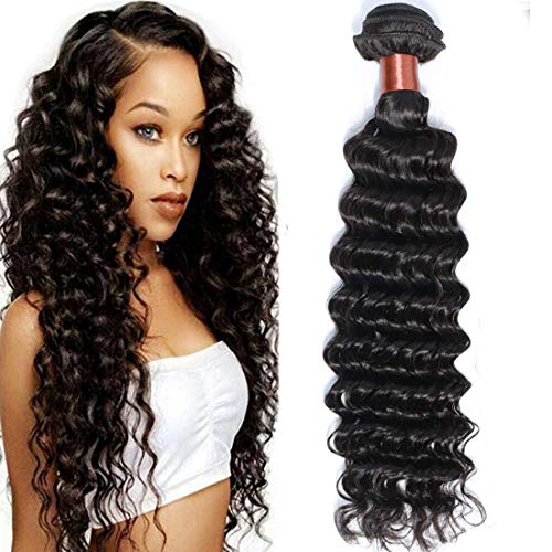 BLACKMOON HAIR Peruvian Deep Wave One Bundle 100% Unprocessed Virgin Hair Peruvian Human Hair Weave One Bundle 20Inch Cheap Peruvian Virgin Hair