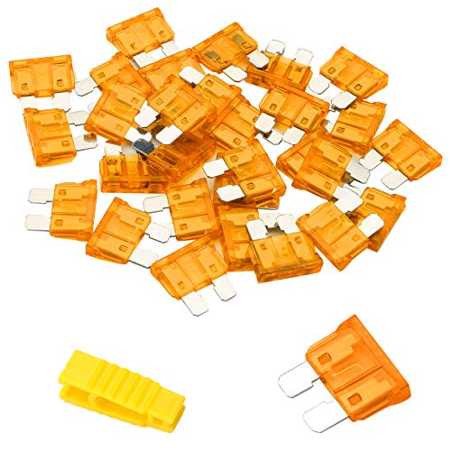 Bolatus 20 Fusibles de Hoja Estándar de 5 A para Caravana, Motocicleta, Camión, RV + Extractor de Fusibles
