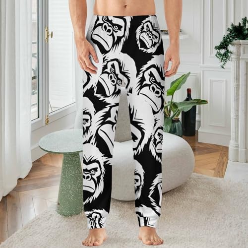 Gorilla Face Men's Pajama Pants Soft Sleep Pjs Bottoms Sleep Pant Lightweight Lounge Pants2