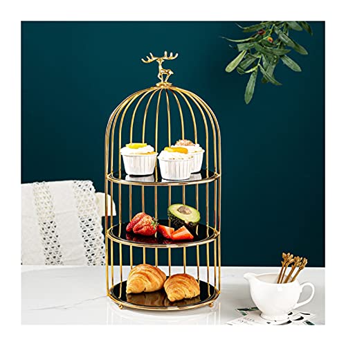 Image of Cake stand 3-tier Cake Stand Ceramic Cake Tray Detachable Multi-color Cake Display Stand Dessert Table for Cupcakes, Fruits, Biscuits, Pastries Dessert stand (Color : Black, Size : Small)