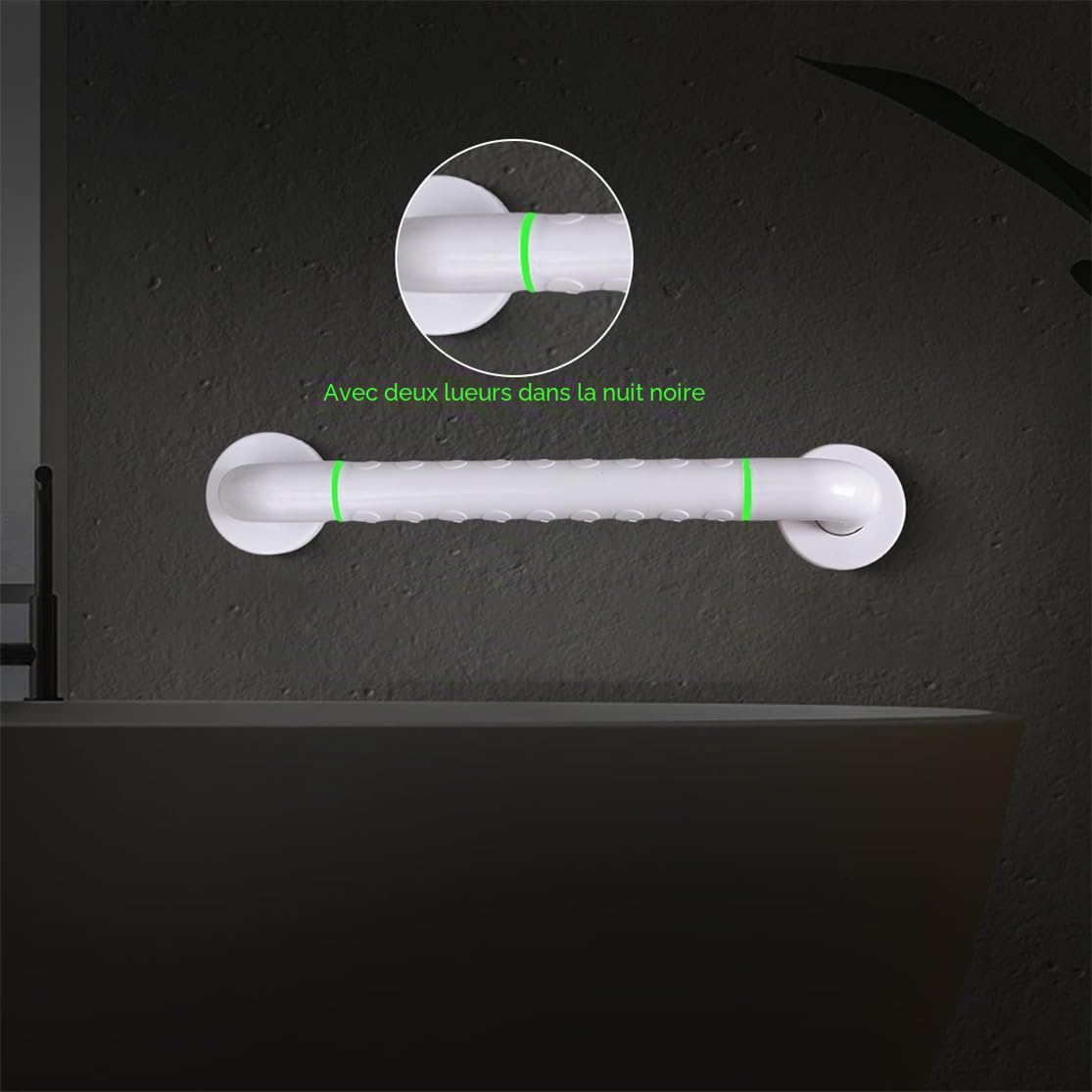 Barre d'Appui de Salle de Bain Poignée Baignoire de Sécurité 40CM Barre D'appui WC Antidérapantes Porte Serviette Barre de Maintien Douche Murale