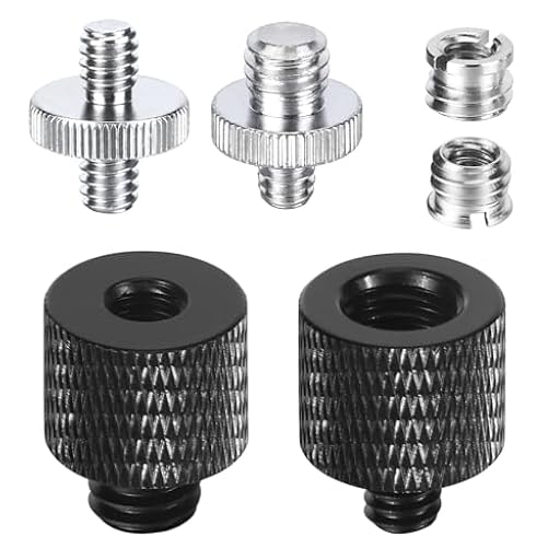 JSMTKJ Adaptador Rosca Tornillo de Trípode 1/4 a 3/8 - 6 Piezas - Negro y Plata - Aleación de Aluminio - 1/4 pulgada, 3/8 pulgada - Rosca Fina - Moleteado - 1 Gramo - 5 cm x 10 cm x 2 cm | Ya disponible en tu tienda friki favorita! En mundofriki.es! JSMTKJ Adaptador Rosca Tornillo de Trípode 1/4 a 3/8 - 6 Piezas - Negro y Plata - Aleación de Aluminio - 1/4 pulgada, 3/8 pulgada - Rosca Fina - Moleteado - 1 Gramo - 5 cm x 10 cm x 2 cm | Ya disponible en tu tienda friki favorita! En mundofriki.es!
