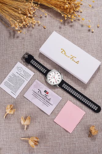 Diaofendi Waterproof Nurse Watch For Medical Professionals,Women Men, 24 Hour With Second Hand, Military Time Easy To Read Dial (Silver-Purple White) #TOP5