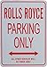 ROLLS ROYCE PARKING ONLY - Novelty Miniature Parking Signs