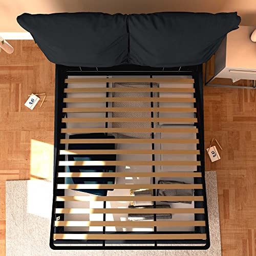 Baldiflex Doppelbett mit Aufbewahrungsbox Licia Soft aus Stoff, Lattenrost für Einzelbetten 180 x 190 cm, fein gepolstertes Kopfteil, schwarz – Bild 4