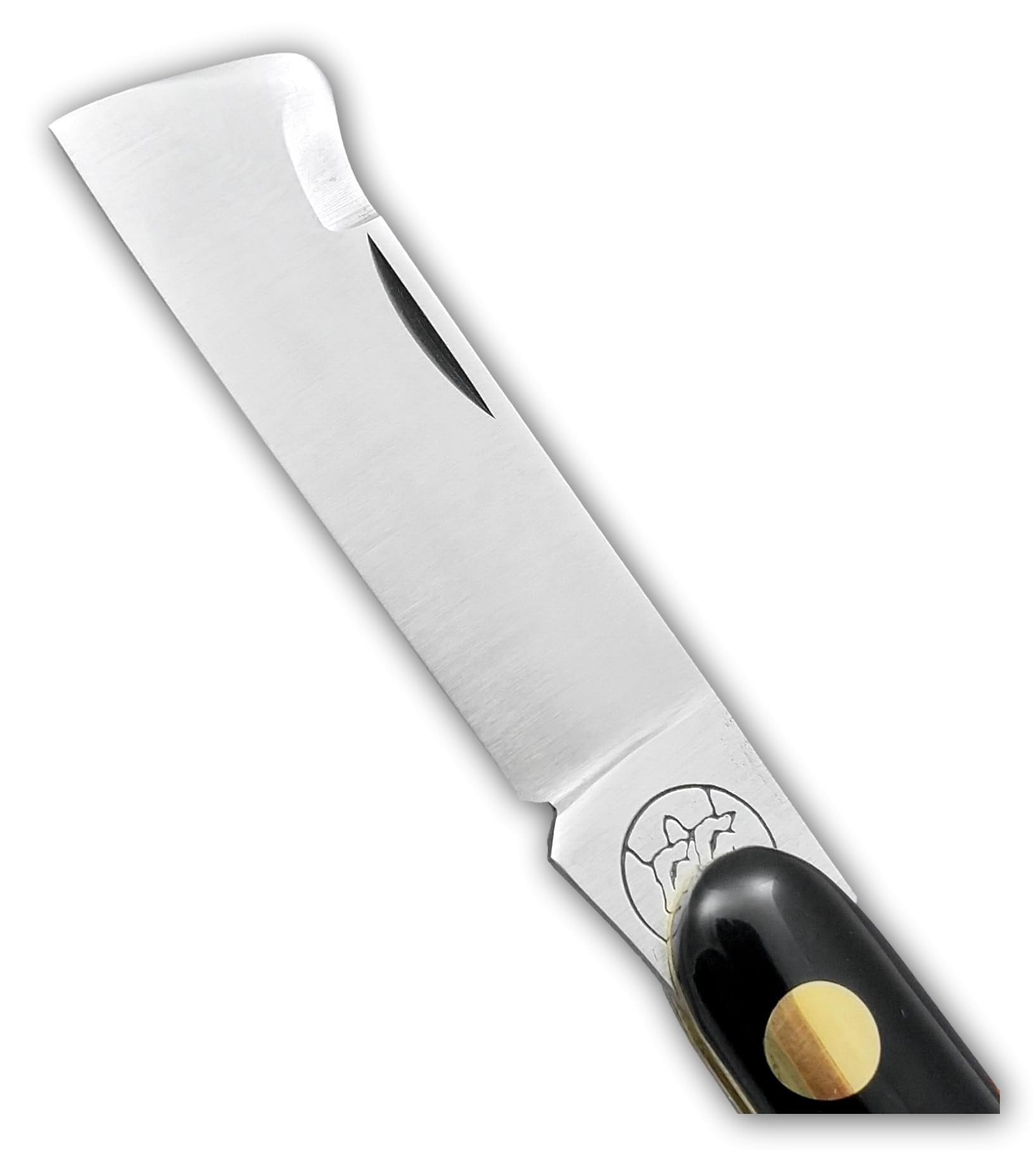DUE BUOI 200AP Coltello da Innesto Professionale Alberi da Frutto e Giardinaggio Lama in Acciaio ad Alto tenore di Carbonio