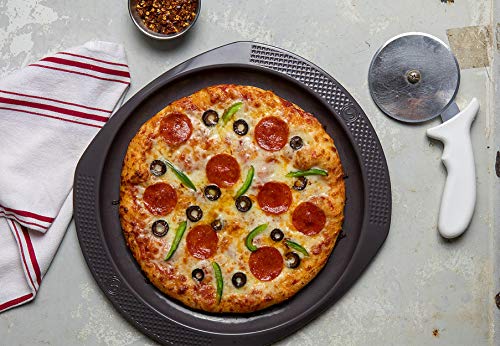 SAVEUR SELECTS Pizza Trays for Oven Non Stick Warp-Resistant Carbon Steel Baking Tray Round Pans with Holes for Home Kitchen Oven - Image 3