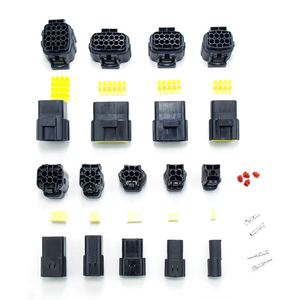 Kit di connettori for Cavo Elettrico Serie 1,8 mm con guarnizioni in Gomma 1/2/3/4/6/8/10/12/16 Pin Spina for Cablaggio di refitting Impermeabile Automatica (Color : 70x16Y 568pcs)