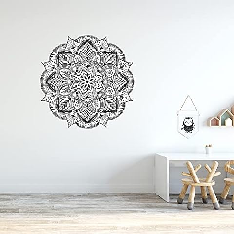 Black and White Mandala Flower Wall Sticker Cover