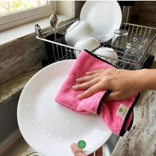 Image of Microfiber Cloths for Home Cleaning - Thick, Reusable & Lint-Free | for Kitchen, Dusting, Glass, Furniture & Other Surfaces (600 GSM, 40X40cm Pack of 2)