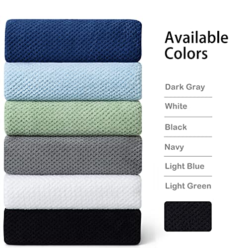 8-Piece Black Bath Towels Set,2 Oversized Large Bath Towels Sheet,2 Hand Towels And 4 Washcloths - 600 Gsm Soft Luxury Towel Set,Highly Absorbent Quick Dry Towel Collection For Bathroom,Hotel And Spa #TOP7