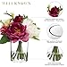 WELL KNOWN Artificial Flowers in Glass Vase with Fake Water, Silk Peony Flower Bouquet for Home Dinning Tea Table, Office Desktop, Hotel, Wedding, Party, Lavatory Decor & Gift (Fuchsia & White)