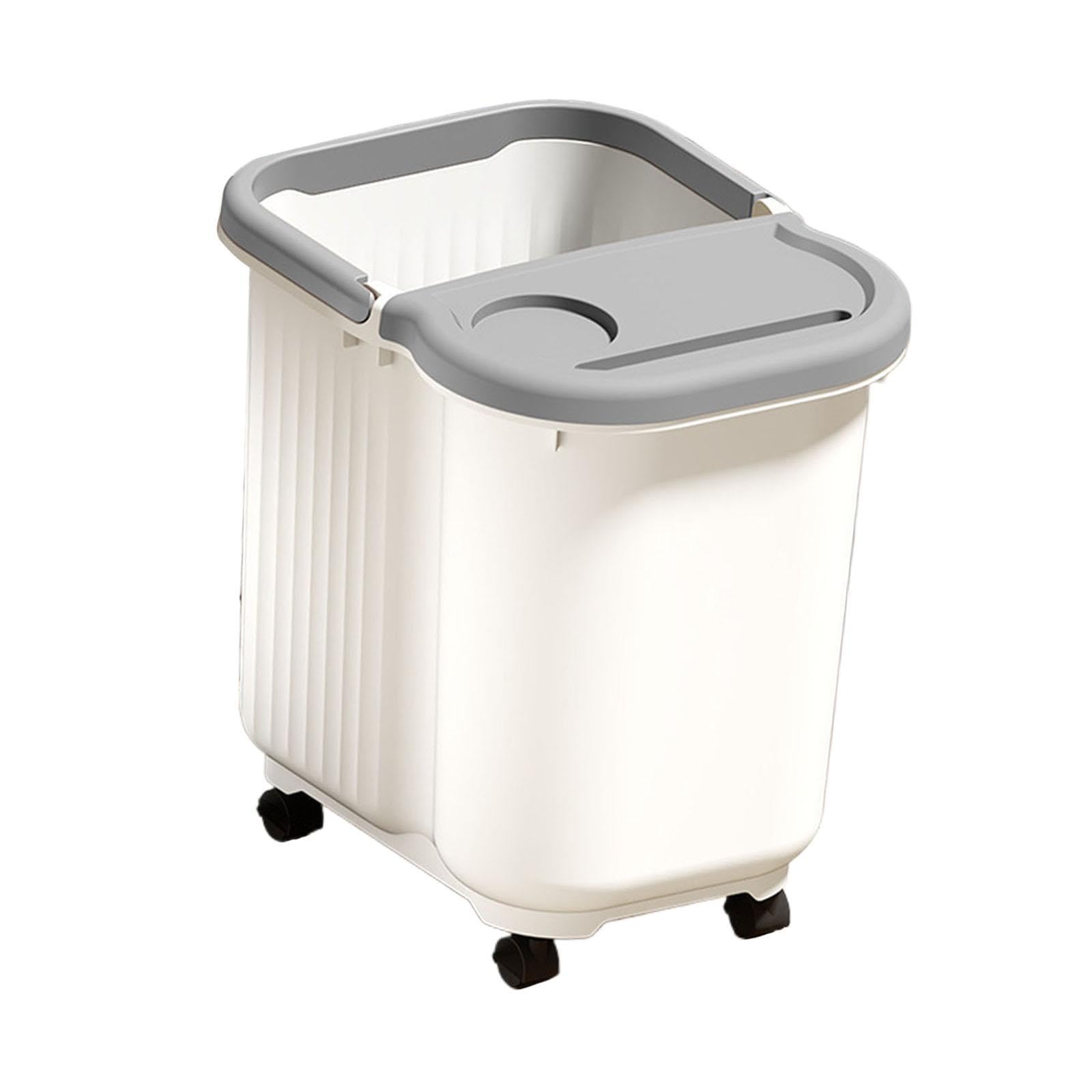 Vaschetta per Pediluvio con Punti Massaggianti, Portatile, per Relax Domestico, con Coperchio, Ideale per Pedicure, Bianco Grigio, L with Wheels