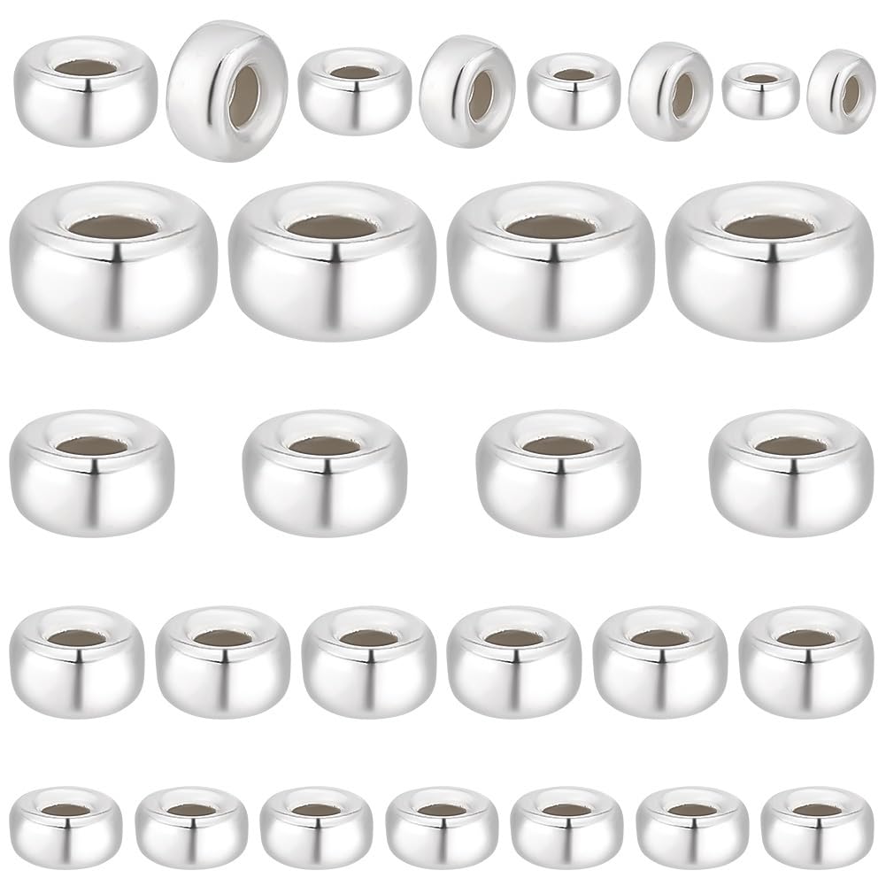 Sterling Silver Rondelle Donut Spacer Beads 6.3x3.1 mm - 2 Pcs