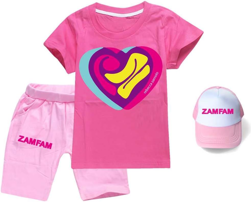 Rebecca Zamolo Zamfam Merch T-Shirt Shorts Sunhas Set for Kids Rebecca Zamolo Merch T-Shirt Shorts Suit