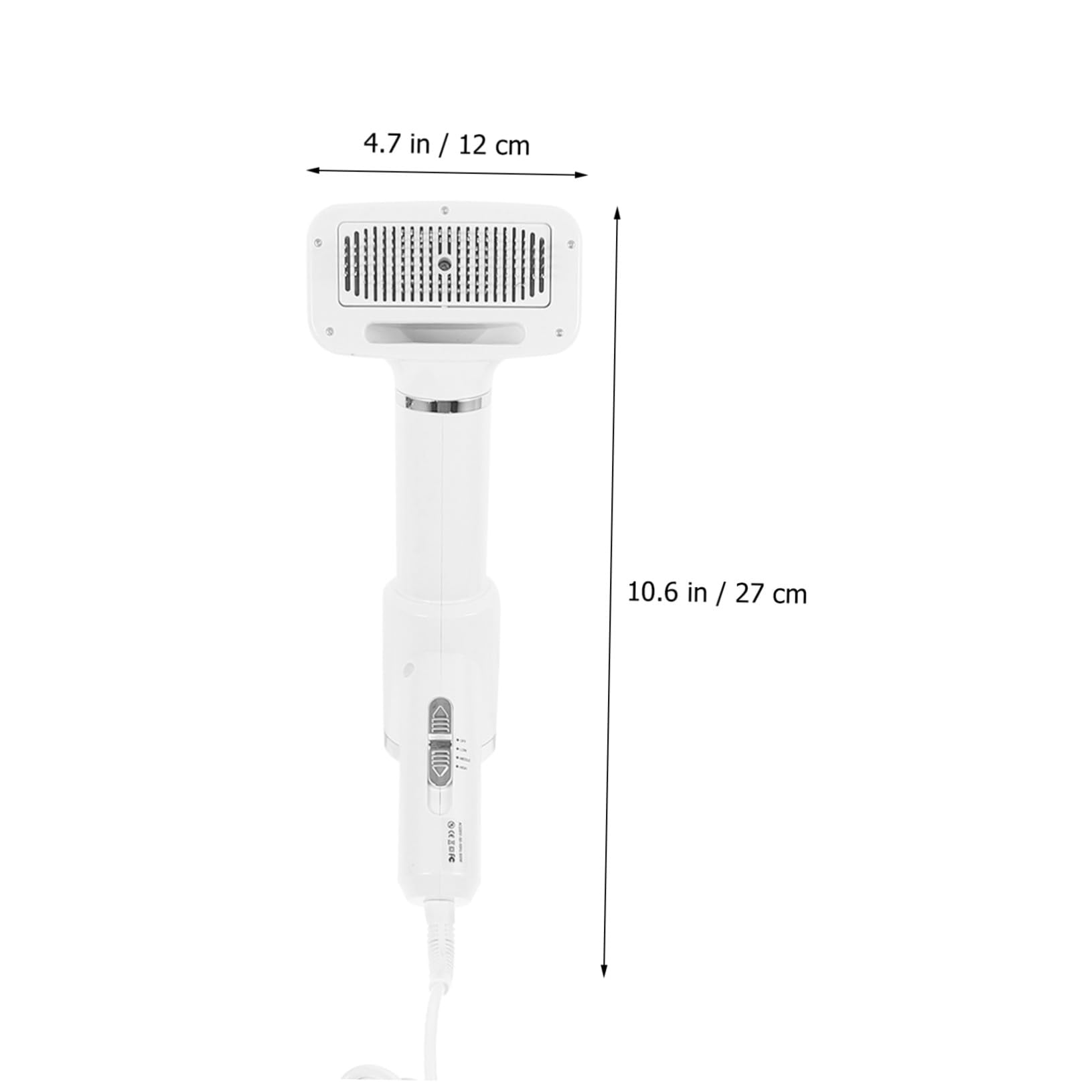 Kisangel Brosse Sèche-cheveux pour Animaux Portable en Plastique Blanc, Outil Sûr de Toilettage pour Chiens et Chats, Séchage Rapide et Confortable à Domicile