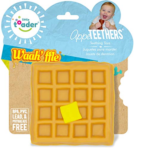 Image of Little Toader Teething Toys - Soft Silicone Food Shaped BPA Free Teethers (Waah'ffle)