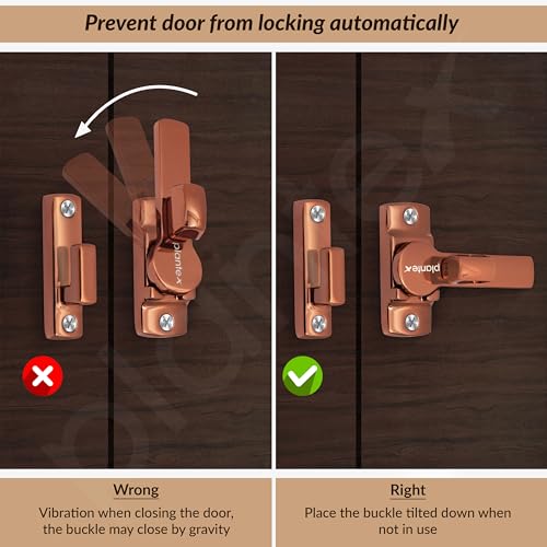 Image of Plantex Door Latch /Flip Latch Lock for Door /Latch for Bathroom /Balcony /Wardobe /Bedroom /Door Stopper for Home /Door Chitkani /Latch Lock for Door /Baby Latch - Pack of 4 (Rose Gold)